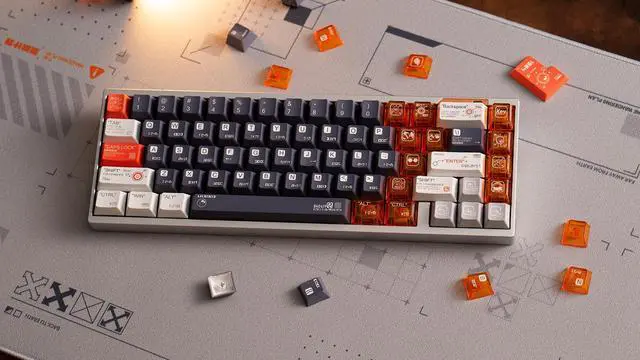 Alt view image 5 of 5 - Combat Power Test Theme keycap Cherry Profile 157 Keys pbt Material + 87pc Material - 244 Keys Custom keycap Set Suitable for 61/87/104/108 Cherry MX Switch and Other Mechanical Keyboards
