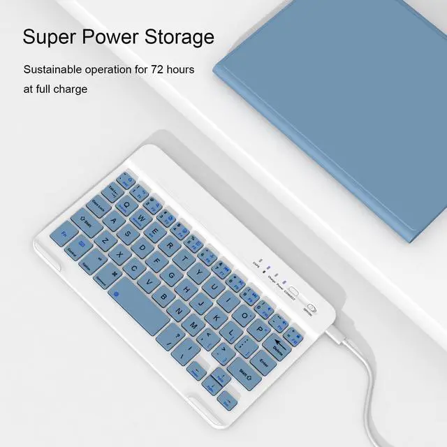 Alt view image 5 of 5 - Divufus Keyboard Case for iPad Air 13 Inch (M3 2025/M2 2024), Pro 12.9 6th/5th/4th Generation 2022/2021/2020 [Magnetic Detachable Wireless Keyboard] Folio Stand Case with Pencil Holder, Blue