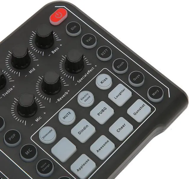 Alt view image 4 of 5 - Diydeg External Live Sound Card, Professional Audio Mixer Voice Changer with 12 Step Electronic Tuning, Noise Reduction Plug And Play Mini Sound DJ Mixer Board for Live Streaming PC