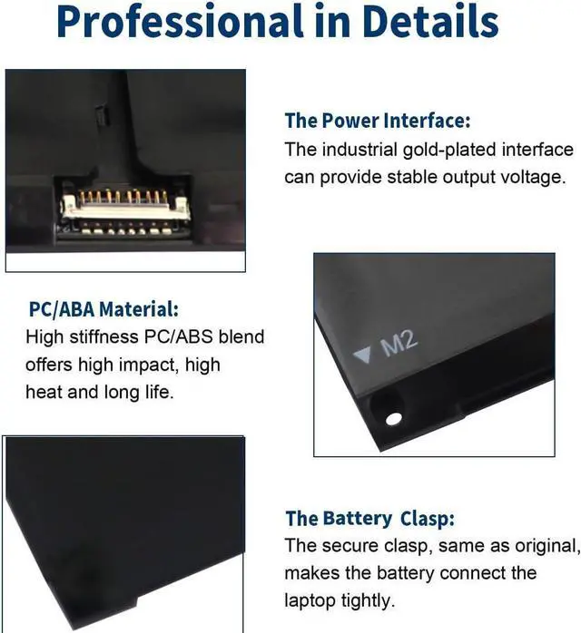 Alt view image 4 of 5 - 54Wh V6W33 Battery Compatible with Dell Inspiron 3510 3515 5310 5410 5510 5515 5440 5518 Vostro 3425 3511 5320 5635 Latitude 5430 3445 Chromebook 3320 3330 3420 3520 0V6W33 XDY9K 927N5, 15V 4-Cell