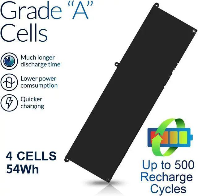 Alt view image 5 of 5 - 54Wh V6W33 Battery Compatible with Dell Inspiron 3510 3515 5310 5410 5510 5515 5440 5518 Vostro 3425 3511 5320 5635 Latitude 5430 3445 Chromebook 3320 3330 3420 3520 0V6W33 XDY9K 927N5, 15V 4-Cell