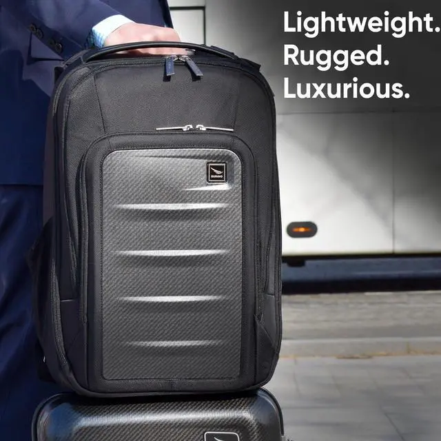 Alt view image 5 of 5 - Duravo Venture Slim Laptop Backpack, Durable, Sleek, Flight Approved, Fits Up to 17" Laptop, Breathable, Lightweight (Carbon, Slim)