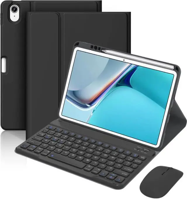 Main image of AnMengXinLing Keyboard Case for iPad 9th 8th 7th Generation 10.2 with Mouse, Cute Candy Round Keycaps Magnetic Detachable Keyboard Case with Mouse Pen Holder for iPad9 iPad8 iPad7 Air3 Pro10.5, Black