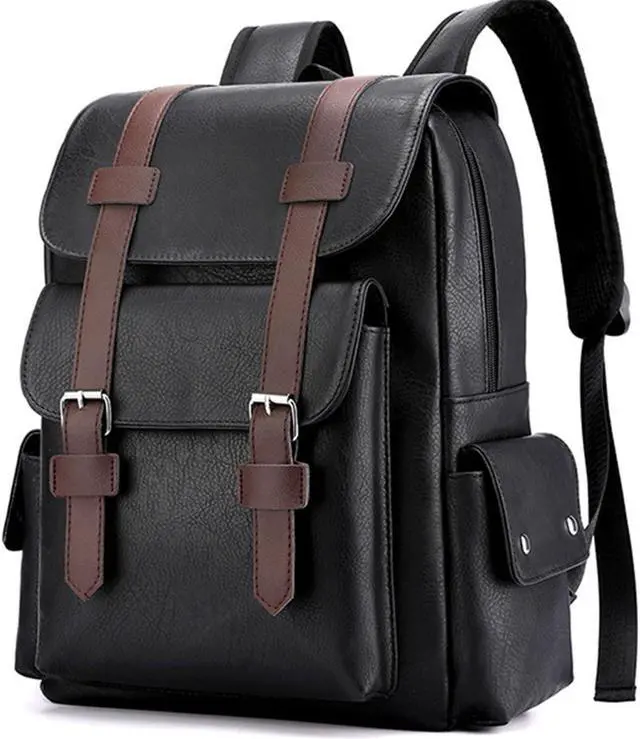 Main image of Farcauo Laptop Backpack for Women Men College Computer Backpack for Women Large Leather Work Backpack Black Teacher Business Back Pack travel backpack Carry on Flight Approved