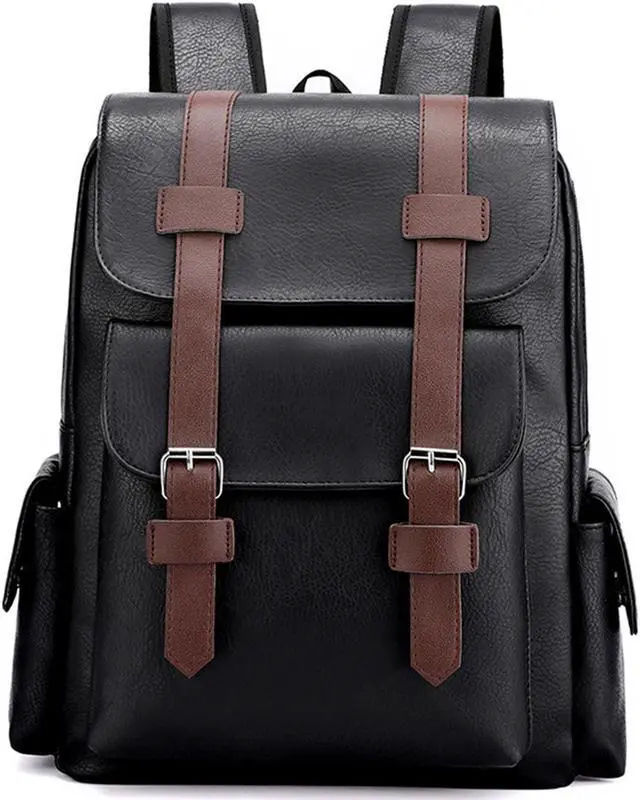 Alt view image 2 of 5 - Farcauo Laptop Backpack for Women Men College Computer Backpack for Women Large Leather Work Backpack Black Teacher Business Back Pack travel backpack Carry on Flight Approved