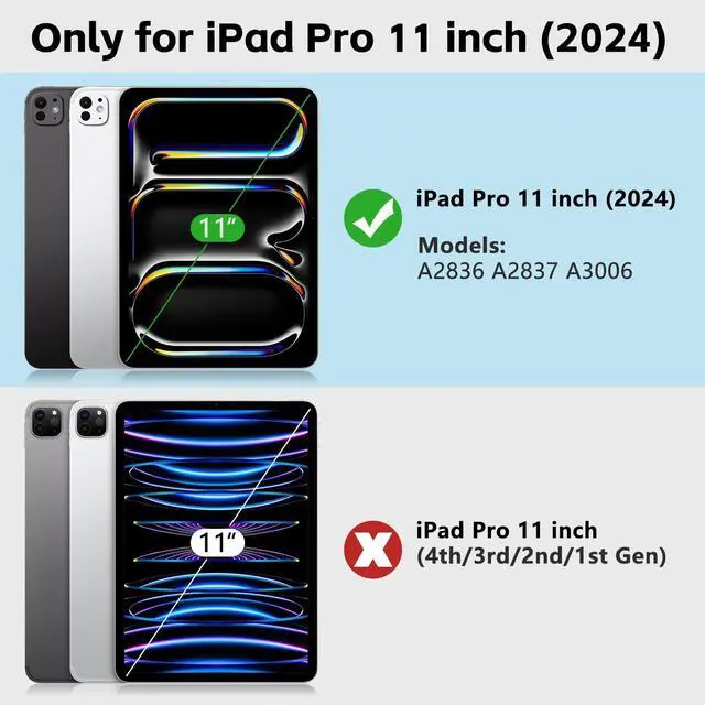 Alt view image 2 of 5 - HOTLIFE for iPad Pro 11 Inch (M4) 2024 Case with Keyboard, Magnetic Detachable - 7 Color Backlit Keyboard Case for iPad Pro 11 (M4),Wireless Folio Keyboard Case with Pencil Holder (Black)