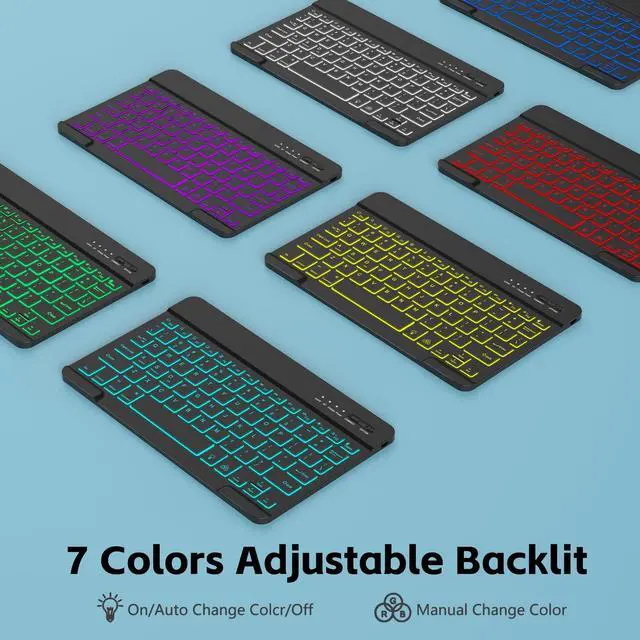 Alt view image 4 of 5 - HOTLIFE for iPad Pro 11 Inch (M4) 2024 Case with Keyboard, Magnetic Detachable - 7 Color Backlit Keyboard Case for iPad Pro 11 (M4),Wireless Folio Keyboard Case with Pencil Holder (Black)