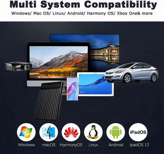 Alt view image 5 of 5 - HWAYO 2.5'' 750GB Portable External Hard Drive with LCD Display HD Screen USB3.1/3.2 Type C HDD Storage for PC, Desktop, Laptop, Mac OS, Xbox One, PS4, PS5