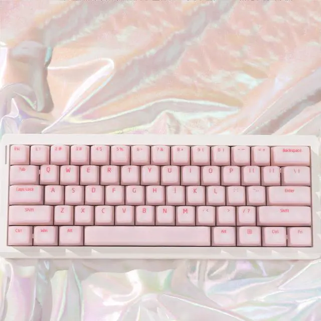Alt view image 5 of 5 - Pink Pudding Keycaps, Cute Silicone Keycaps for Long Nail, Custom Shine Through Keyboard Cap, 113 Keys Cherry Profile Translucent Key Caps for 61/64/87/104/108 Cherry MX Switches Mechanical Keyboard