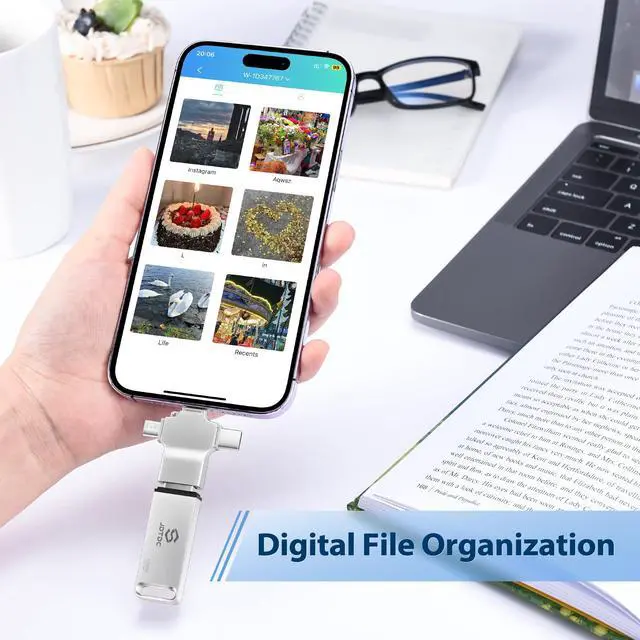 Alt view image 4 of 5 - Photo-Stick-Flash-Drive 256GB Auto Photo-Backup-Storage for All Device Secure Photo & Video Backup Memory-Stick-iPhone-Thumb-Drive Picture-Transfer-Device for iPhone-External-Storage Easy-Photo-Saver