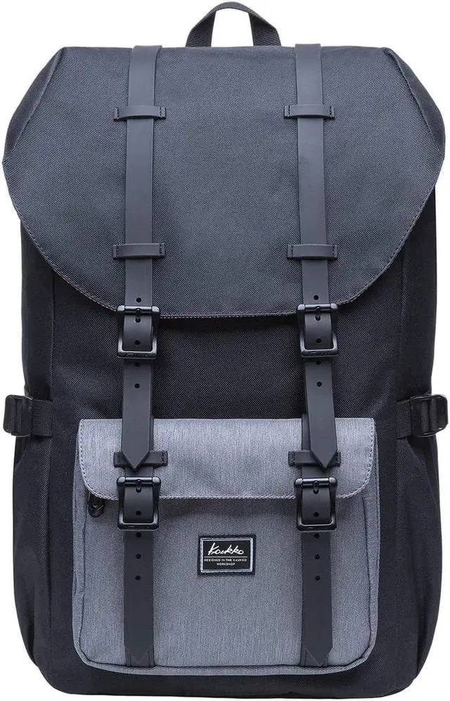 Main image of KAUKKO Laptop Outdoor Backpack Traveling Daypack Hiking Rucksack Large Capacity Bag Fits 15.6"(5-5-Blackgrey-NEW)