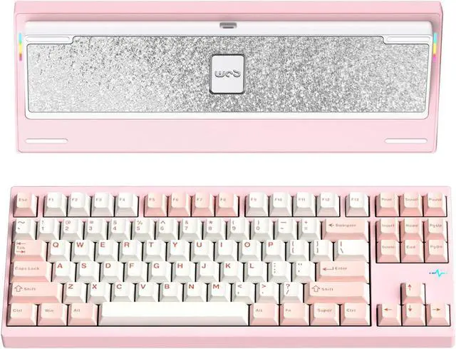 Main image of KEEBMONKEY WOBKEY Crush 80 Reboot CNC Aluminum 5-Second Quick-Release Triple-Mode Connectivity Mechanical Keyboard with Superior Acoustics (Pro Pink)
