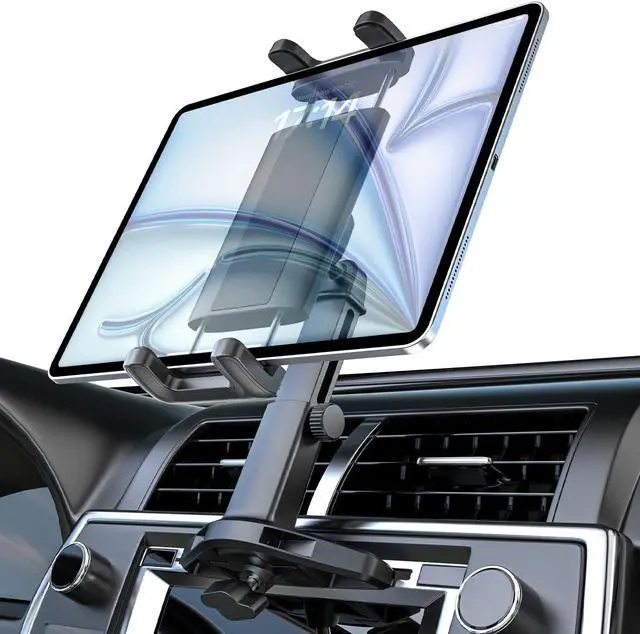 Main image of Kolasels Car Tablet Holder CD Slot, [Height Adjustable Arm] Car CD Player Tablet Mount, Universal Car CD Clamp for iPad Pro Air Mini, Galaxy Tabs/Z Fold/Z Flip, iPhone, More 4-12.9" Device