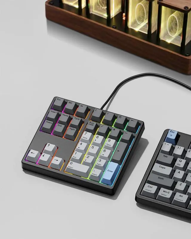 Alt view image 5 of 5 - Kisnt Custom Mechanical Number Pad, QMK/VIA Programmable Wired Numpad, 34 Key Hot Swappable USB Numeric Keypad with PBT Keycaps RGB Backlit Number Pad for Laptop, MacBook,PC Desktop