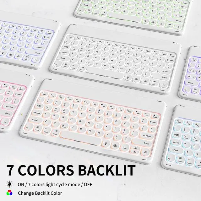 Alt view image 2 of 5 - KVTVOU for iPad Pro 11 Inch 4th/3rd/2nd Generation Keyboard Case (2022/2021/2020) - 7 Colors Backlit Magnetically Detachable Wireless Bluetooth Keyboard & Lightweight Stand Folio Cover, Pink