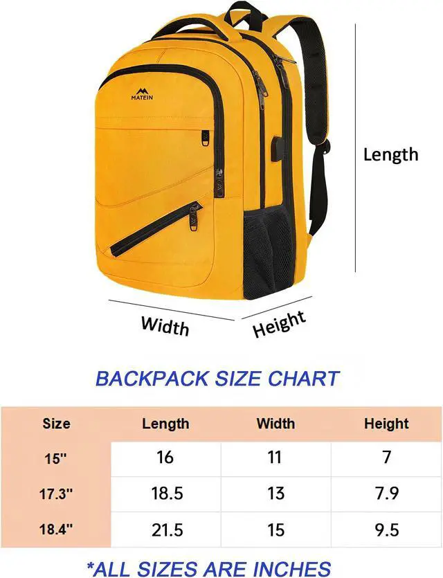 Alt view image 5 of 5 - MATEIN 18.4 Inch Travel Backpack TSA Approved for Men Women, 50 L Carryon Backpack with Laptop Compartment and Multiple Pockets, Extra Large Computer Laptop Bag for College Hiking