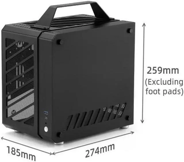 Alt view image 3 of 5 - Mechanic Master Cool Cube Series C25Plus Mini-ITX Case/Alumium/Steel/GPU Length Within 269mm, ATX14cm/SFX/L PSU Computer Case