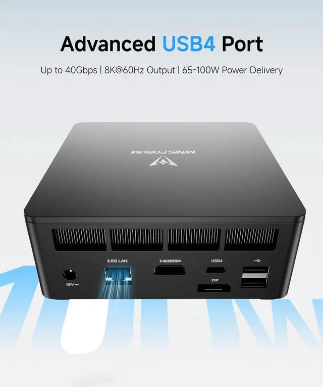 Alt view image 5 of 5 - MINISFORUM DeskMini UM760 Slim Mini PC AMD Ryzen 5 7640HS Small PC, 16GB DDR5 RAM+1TB PCIe4.0 SSD, HDMI/DP/USB4 Outputs, 2.5G LAN, WiFi 6E, BT5, 4xUSB Port AMD Radeon 760M Graphics Small Form Factor