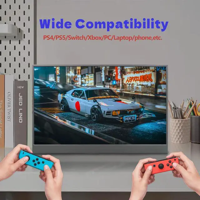 Alt view image 5 of 5 - Morzmy 16" 2.5K Portable Monitor, 2560x1600 IPS Display 100% sRGB with Dual Built-in Speakers,Eye Care External Second Computer Monitor for PC Laptop Mac Phone Game, HDMI/Type-C Travel Monitor