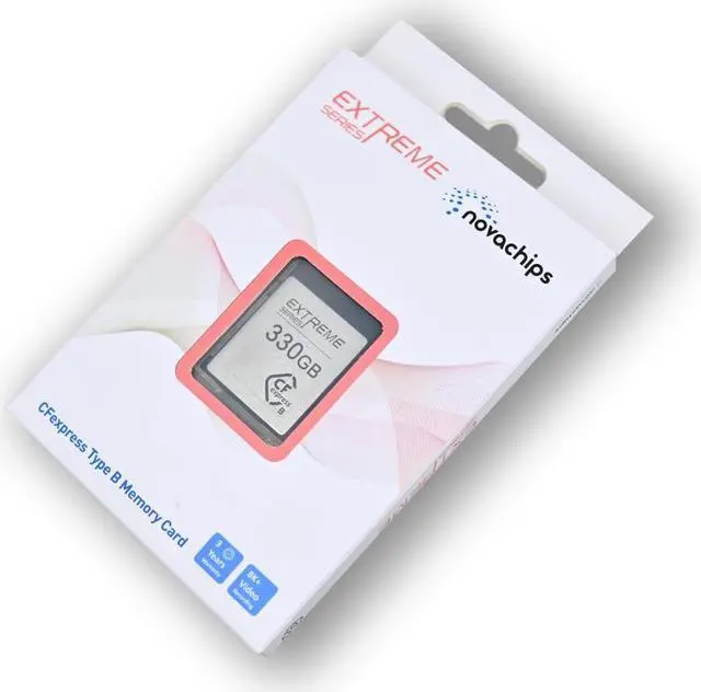 Alt view image 4 of 5 - Novachips 330GB Extreme CFexpress Type B Memory Card - up to 8K RAW - Nikon Z6/Z8/Z9, Canon R3/R5/R5C, BMD Pyxis 6K, Other Cameras (NN765C330GZX9)