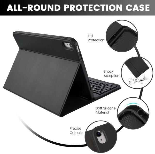 Alt view image 5 of 5 - Nsyee Keyboard Case with Mouse Compatible with iPad A16 11 inch 2025 (A3354/A3355/A3356), iPad 10th Generation 10.9 inch 2022 (A2696/A2757/A2777), Detachable Bluetooth US Layout Keyboard Mouse Set
