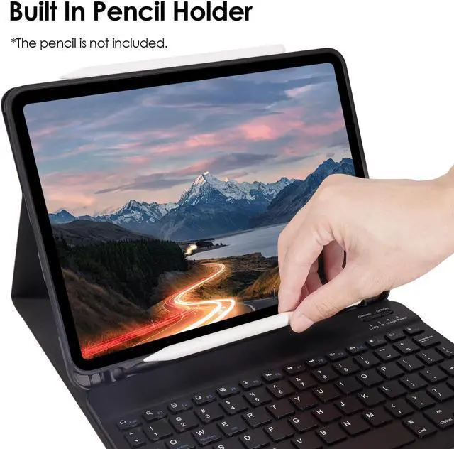 Alt view image 4 of 5 - Nsyee Keyboard Case for iPad Air 11 inch M2 2024/M3 2025/iPad Air 4th/5th 10.9 inch & iPad Pro 11 inch (4th/3rd/2nd/1st), Built-in Pencil Holder, iPad Tablet Cases with Mouse and Bluetooth Keyboard