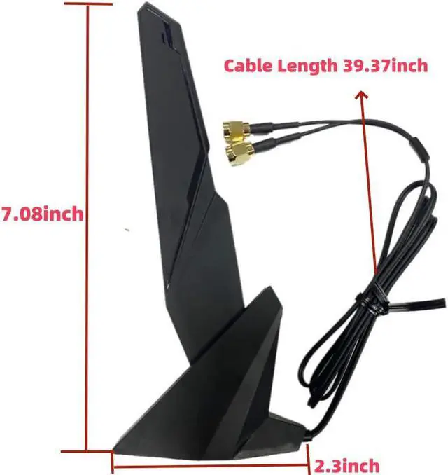 Alt view image 2 of 5 - SAMXI SMA WiFi 6e 2T2R Antenna 2.4G/5G Dual Band for GIGABYTE AORUS Z390 Z270 Z370 Z490 Z590 Z690 X470 X570 X570S X570I H470 H470I H610 B460 B450 B550 B560 B660 AX X299X Magnetic Base PC Desktop