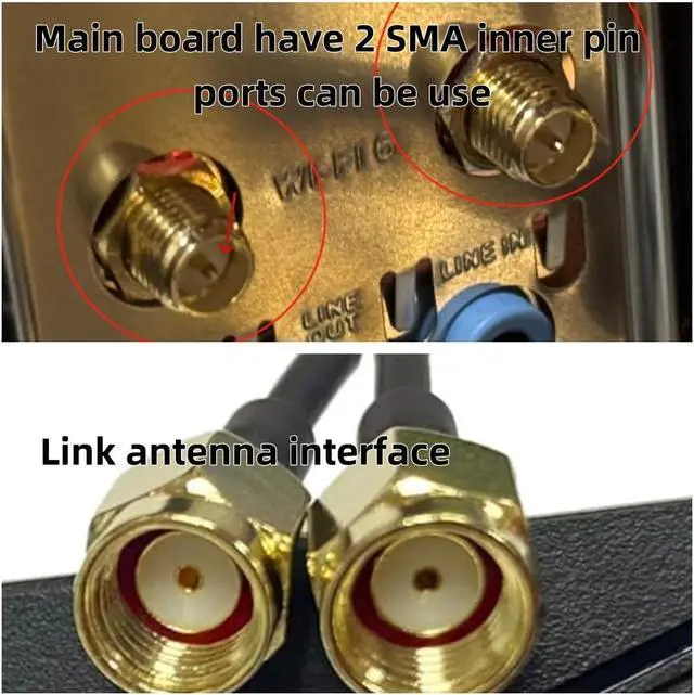 Alt view image 4 of 5 - SAMXI SMA WiFi 6e 2T2R Antenna 2.4G/5G Dual Band for GIGABYTE AORUS Z390 Z270 Z370 Z490 Z590 Z690 X470 X570 X570S X570I H470 H470I H610 B460 B450 B550 B560 B660 AX X299X Magnetic Base PC Desktop