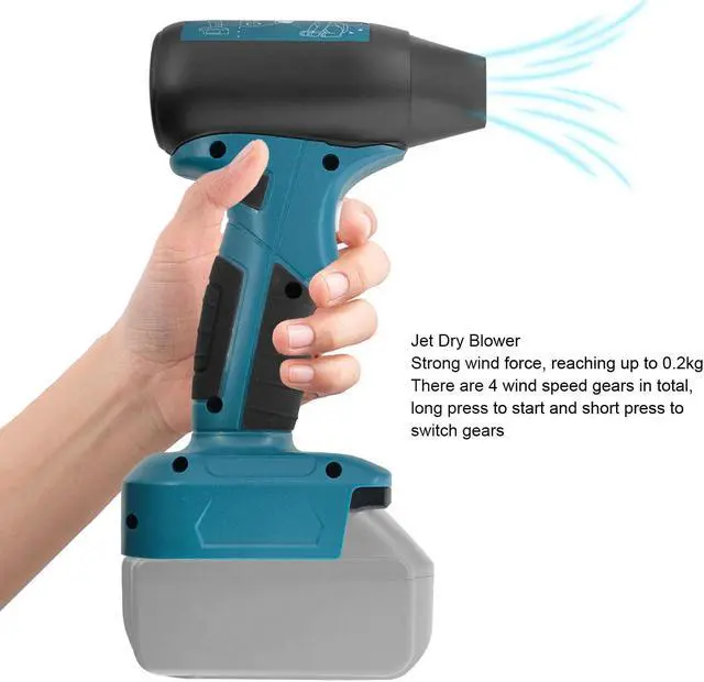 Alt view image 2 of 5 - Handheld Mini Dry Mini Blower, 130000RPM Powerful 4 Speed Cordless Compressed Air Duster for BAT622 BAT609 BAT618G BAT609G BAT618 18V Battery,Blue