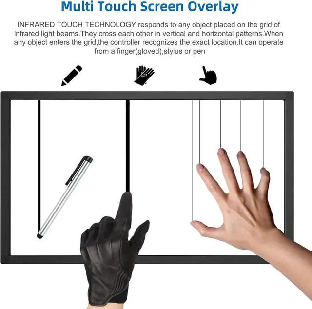 Alt view image 2 of 5 - Senisway 40 Inch Multi 10 Points IR Touch Screen Overlay,Infrared Touch Screen Frame Without Glass