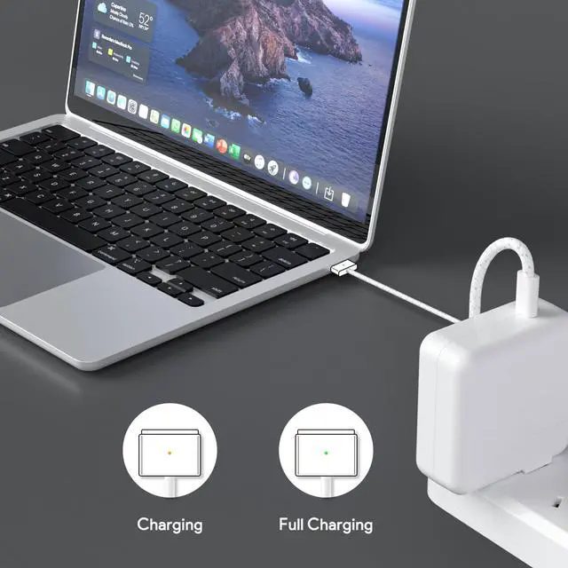 Alt view image 2 of 5 - 96W Mac Book Pro Charger- Compatible with MacBook pro 14 inch(2021-2023) & Mac Book air 13/15 inch(2022-2024),Include 6.6FT USB C to 3 Braided Cable