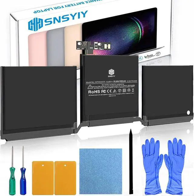 Main image of MacBook Pro A1708 Battery A1713 for MacBook Pro 13 Inch A1708 Late 2016 Mid 2017 (EMC 2978 3164), A2171 Laptop Replacement Battery for MacBook Pro 13 Inch A2159 (2019) A2289 (2020) A2338 (2020)