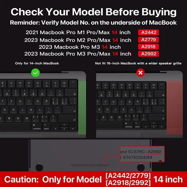 Alt view image 2 of 5 - Soonjet Compatible with MacBook Pro 14 inch Case & AR Screen Protector