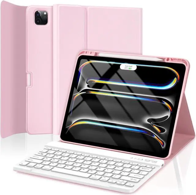Main image of TQQ Keyboard Case for iPad Pro 13-inch (M4) 2024 - Magnetic Wireless Detachable Keyboard, Stand Folio Cover with Pencil Holder, Thin & Light Compatible with iPad Pro 13 (Pink)