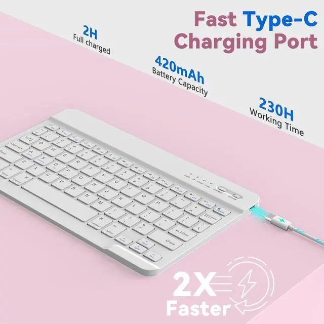 Alt view image 4 of 5 - TQQ Keyboard Case for iPad Pro 13-inch (M4) 2024 - Magnetic Wireless Detachable Keyboard, Stand Folio Cover with Pencil Holder, Thin & Light Compatible with iPad Pro 13 (Pink)