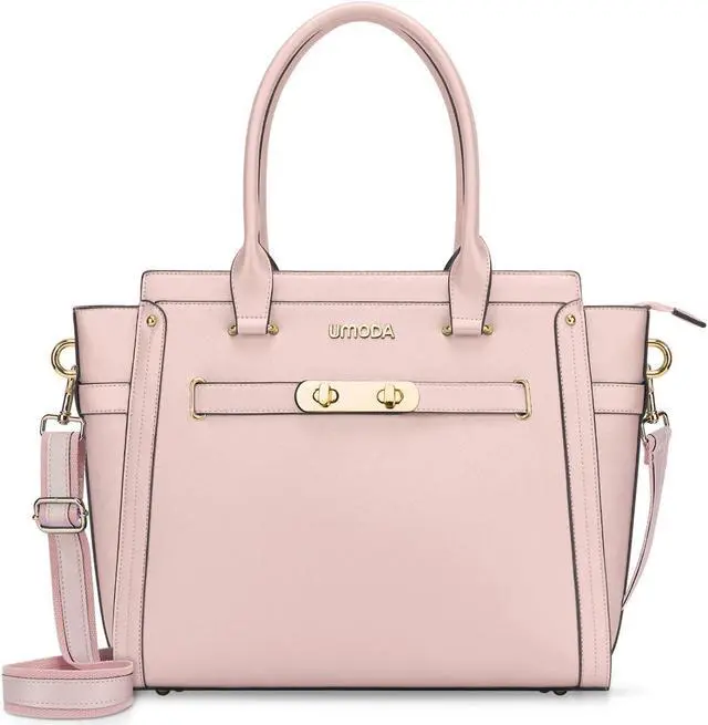 Main image of Laptop Bag for Women,15.6 Inch Multi Pocket Padded Tote Bag, Computer Bags for Women, Light Pink