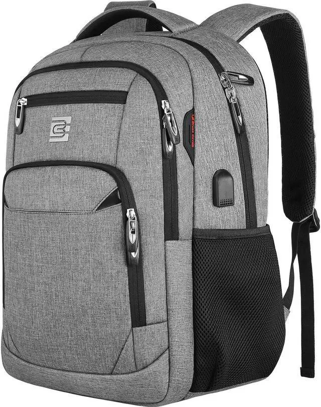 Main image of 17 Inch Laptop Backpack, Business Anti Theft Slim Durable Laptops Backpack with USB Charging Port, Water Resistant College Computer Bag Gifts for Men & Women Fits 15.6 Inch Notebook-Grey
