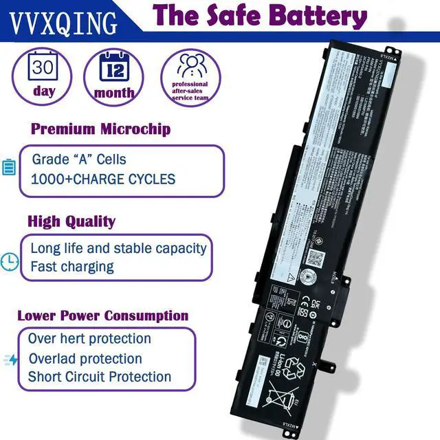 Alt view image 3 of 5 - VVXQING L21M6P70 L21L6P70 L21C6P70 L21D6P70 Laptop Battery for Lenovo ThinkPad P16 1st Gen 2022 Series 5B10W51893 5B10W51894 SB10W51994 SB10W51995 SB10W51894 3ICP5/54/90-211.52V 94Wh -2C2 HSTNN-UB7J