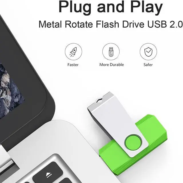 Alt view image 2 of 5 - 4GB Flash Drive 20 Pack, Wooolken USB 2.0 Memory Stick with Lanyards Swivel USB Stick for Data Storage and Backup (Mixed Colors)