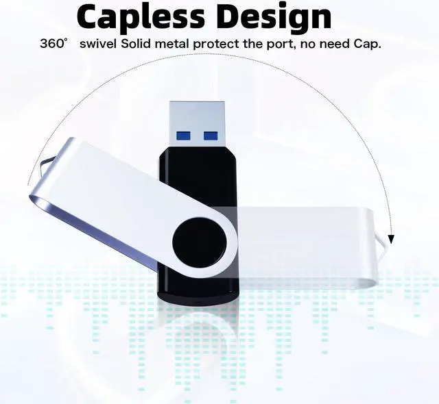 Alt view image 5 of 5 - 64GB Flash Drive 10 Pack, Wooolken USB 2.0 Thumb Drive Bulk Pen Drive Metal Swivel Memory Stick 64GB 10 Colors Multipack Value Zip USB Drives with Lanyard