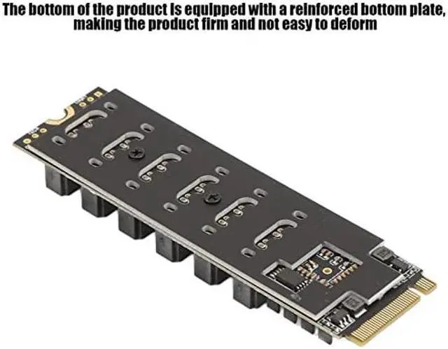 Alt view image 5 of 5 - M.2 to SATA3.0 Adapter Card, 6Gbps M.2 PCIE to SATA Expansion Card, ASM1166 Chip Heat Dissipation 6 Port Expansion Interface Card with Smart Indicator