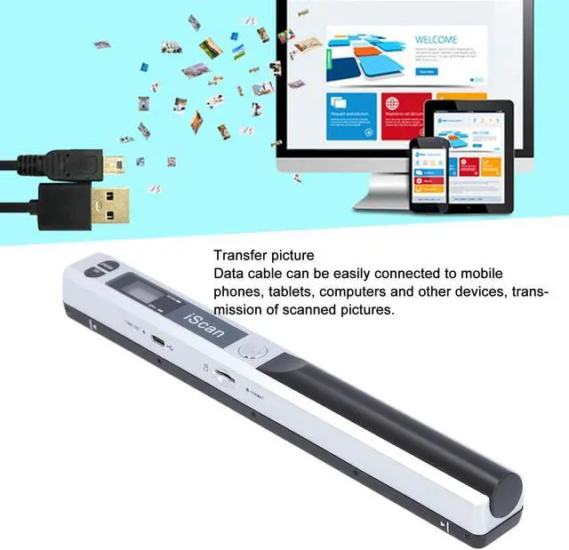 Alt view image 3 of 5 - Portable Scanner, Mobile Document Scanner A4 Scanning for Photo (Silver)