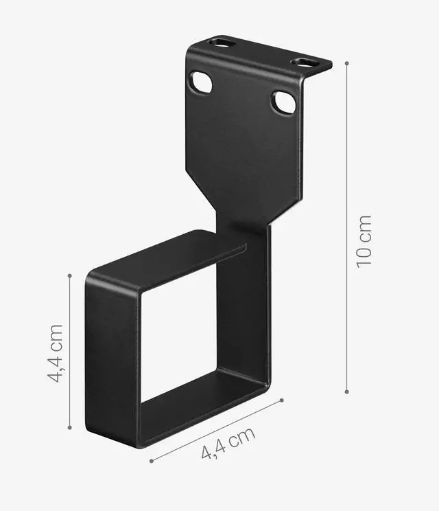 Alt view image 3 of 5 - kwmobile Server Rack Cable Management D-Ring Hooks (10 Pieces) - 1 3/4" x 4" x 2 3/8" Bracket Hook Mount Network and Electrical Cord Manager - Black