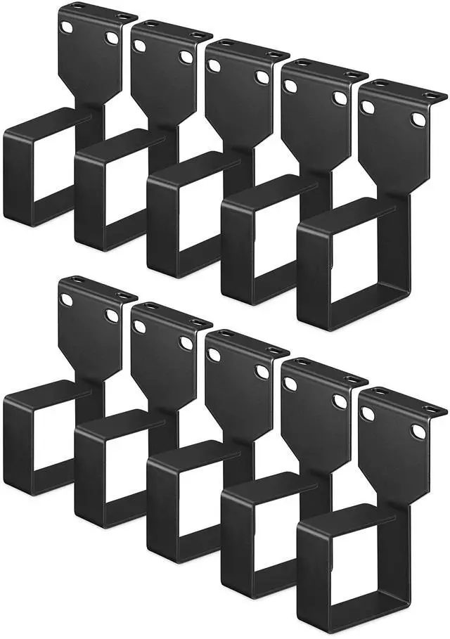Main image of kwmobile Server Rack Cable Management D-Ring Hooks (10 Pieces) - 1 3/4" x 4" x 2 3/8" Bracket Hook Mount Network and Electrical Cord Manager - Black