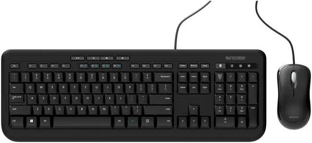 Main image of Incase Wired Desktop 600 Keyboard & Mouse Combo  Designed by Microsoft  Four Hot Keys, Spill-Resistant Keyboard, Quiet-Touch Keys, Optical Mouse, Left/Right Mouse with 800 DPI Sensor  Black