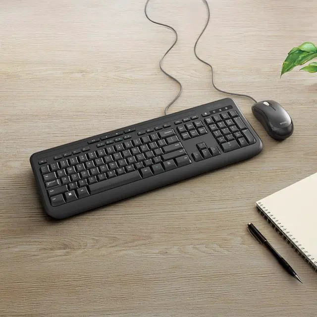 Alt view image 3 of 5 - Incase Wired Desktop 600 Keyboard & Mouse Combo  Designed by Microsoft  Four Hot Keys, Spill-Resistant Keyboard, Quiet-Touch Keys, Optical Mouse, Left/Right Mouse with 800 DPI Sensor  Black