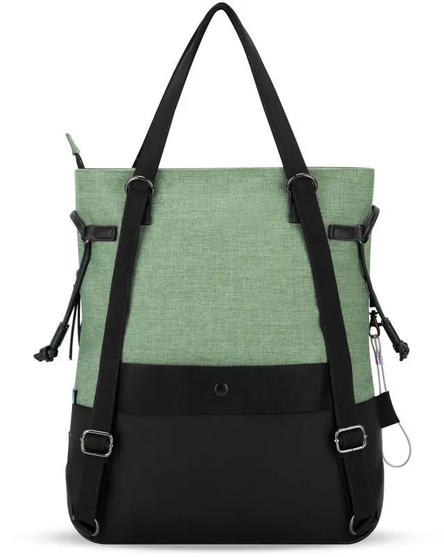 Alt view image 2 of 5 - Sherpani Tempest, Anti Theft Convertible Backpack Tote, 14L Travel Backpack, Travel Gifts for Women, Handbags, RFID Protection, Metal Hardware, Fits 15 Laptop (No Sleeve) (Basil)