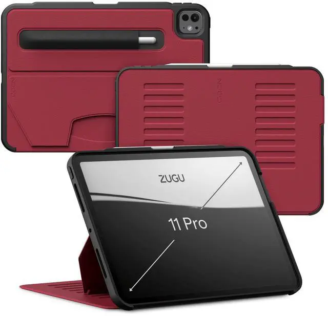 Main image of Zugu Case for iPad Pro 11 (M4) 2024, Slim Protective Cover with Apple Pencil Holder, Auto Wake/Sleep, Multiple Viewing Angles, iPad Pro 11 Inch Cover, Phone Protector, Scarlet Red
