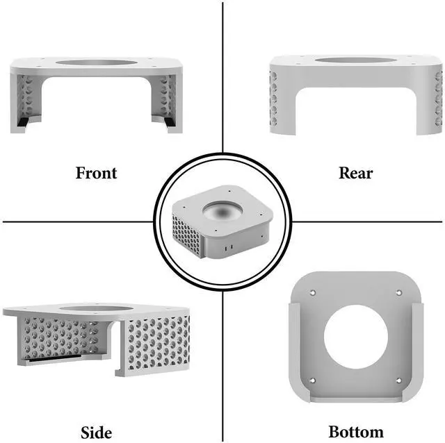 Alt view image 4 of 5 - Geekria Desktop Computer Under Desk Mount, Compatible with Apple 2024 Mac mini M4/ 2024 Mac mini M4 Pro, 3D Printed Monitor Mount - Wall Mount- VESA Stand- Accessories (Silver)
