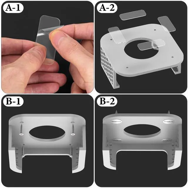 Alt view image 3 of 5 - Geekria Desktop Computer Under Desk Mount, Compatible with Apple 2024 Mac mini M4/ 2024 Mac mini M4 Pro, 3D Printed Monitor Mount - Wall Mount- VESA Stand- Accessories (Silver)